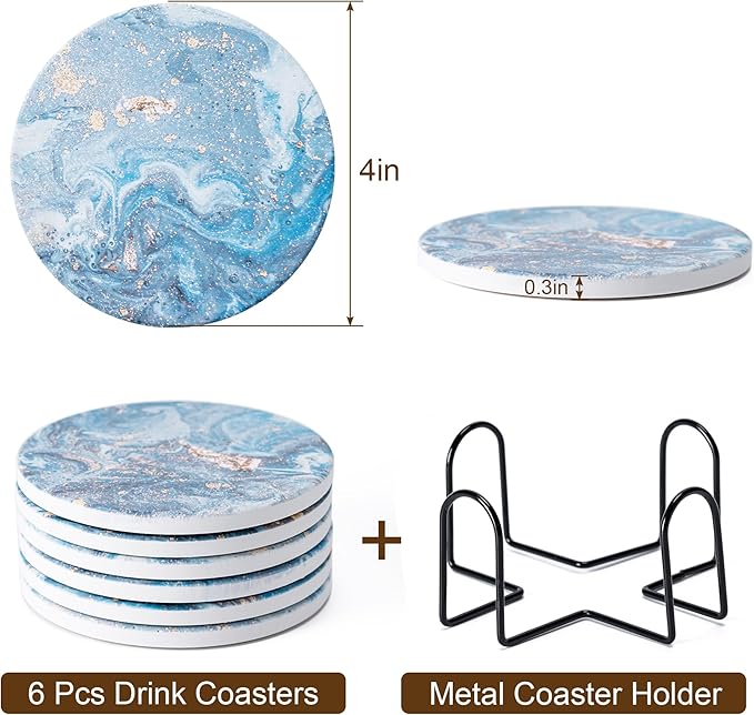 Hoewina 6Pcs Drink Coasters