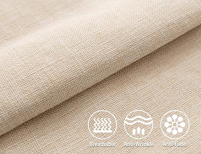 Stellhome Linen Throw Pillow Covers Square Solid Burlap Cushion Covers