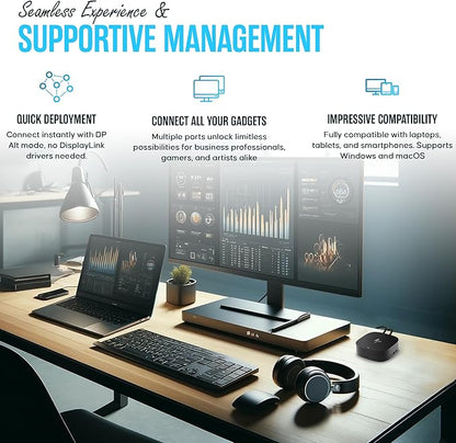 HP Docking Station for Laptop Dual Monitor and Charging - 5TW10AA / 5TW10UT / 5TW10AA#ABB USB-C G5 Dock with 120W + HDMI Cable + DisplayPort Cable (5TW10AA)