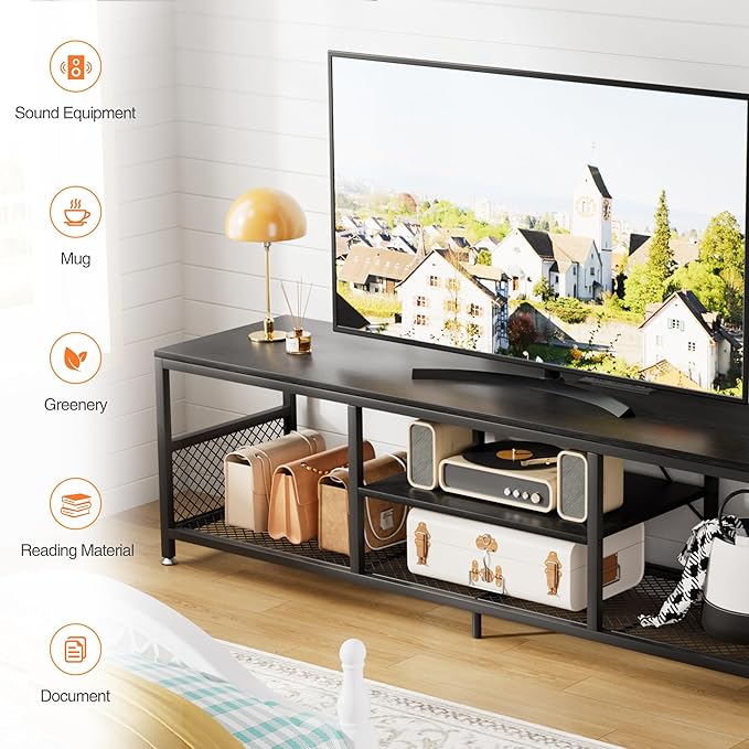 VECELO TV Stand with Power Outlets