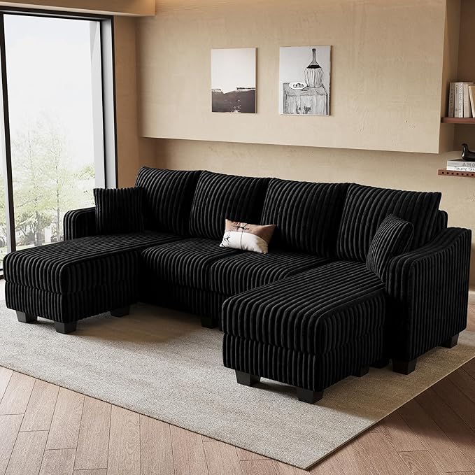 Belffin U Shaped Couch with Reversible Chaises Sectional Couches
