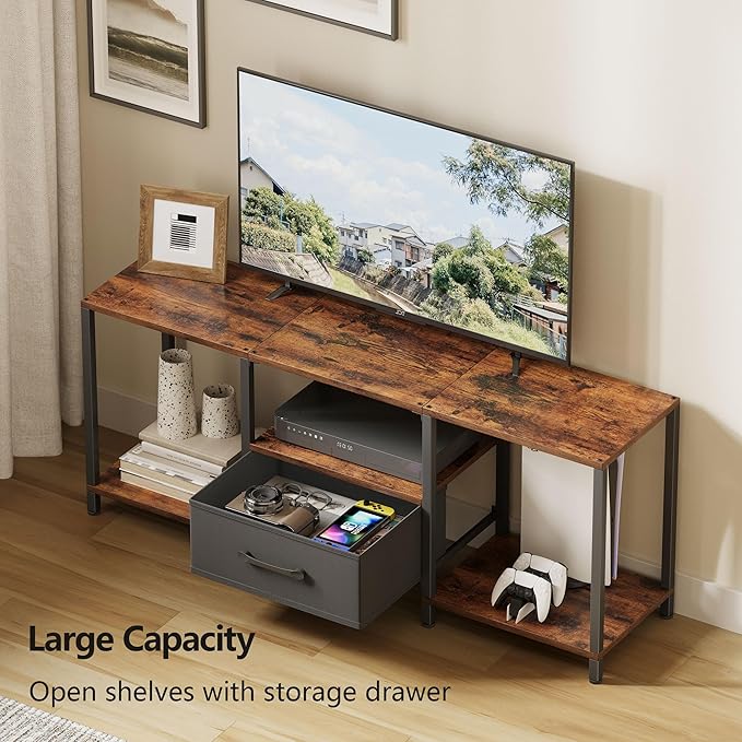JARHETUN TV Stand with Fabric Drawer