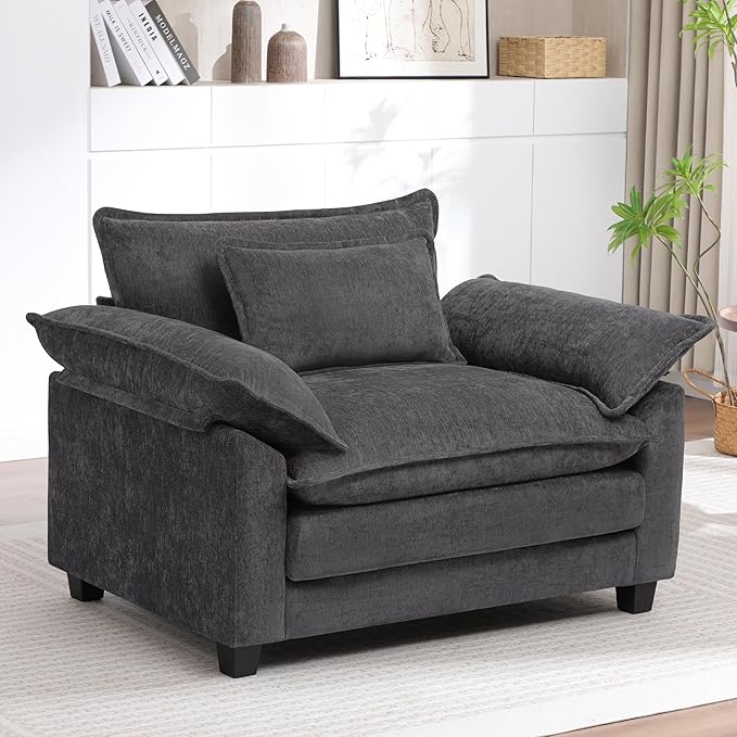 Oversized Accent Chair, Modern Upholstered Armchair Cloud Sofa Chair