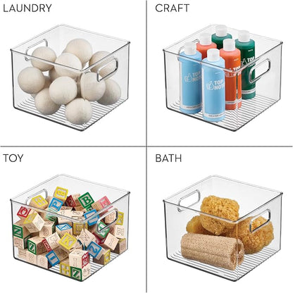 iDesign Pantry Storage Bin with Handles | Clear, For Kitchen Cabinets or Fridge, Made in USA