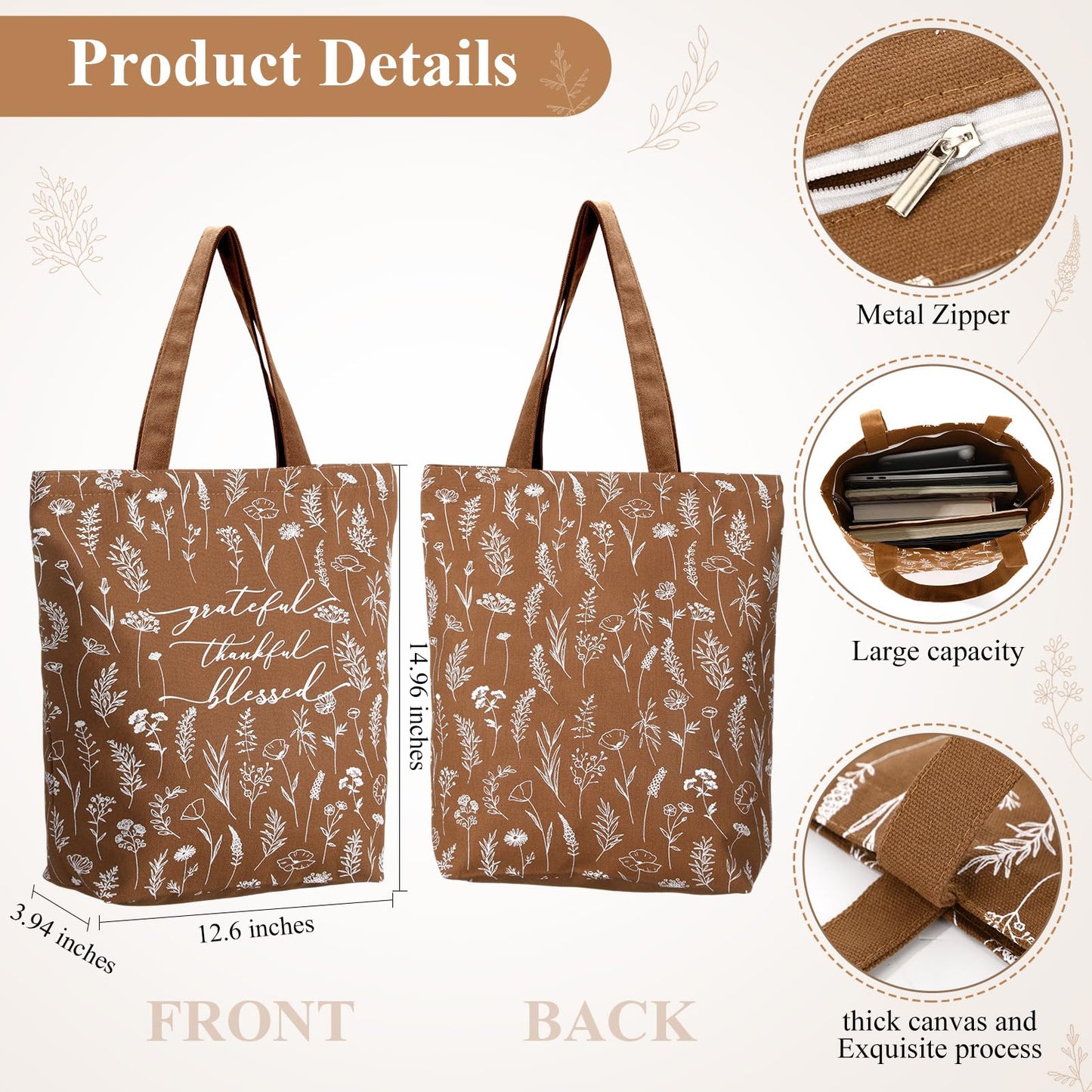Singhoow 29 Pcs Bible Journaling Supplies Kit 16 oz Glass Cup Canvas Bag Leather Notebook Highlighters Pens Sticky Note Tapes Bible Study Supplies for Women Fathers Sunday School Teacher(Boho, Brown)