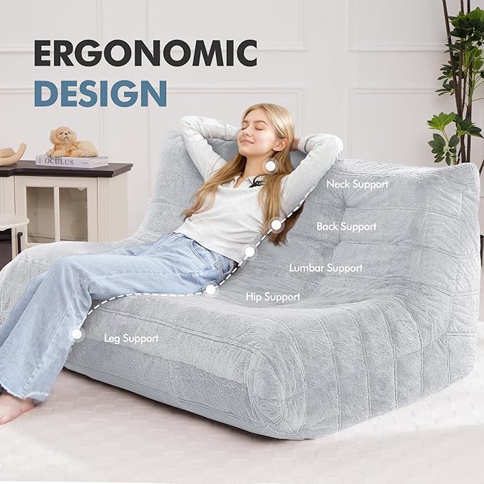 Bean Bag Loveseat Chair Big Sofa Beanbag Chair