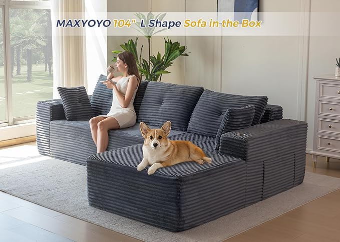MAXYOYO 104" Modular Sectional Couch