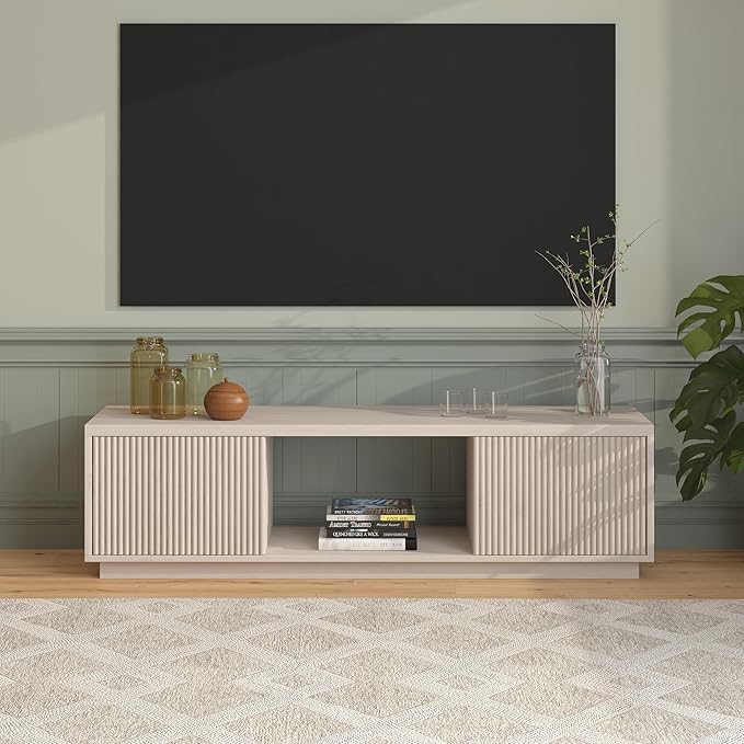 Henn&Hart Fluted TV Stand for TVs up to 65"