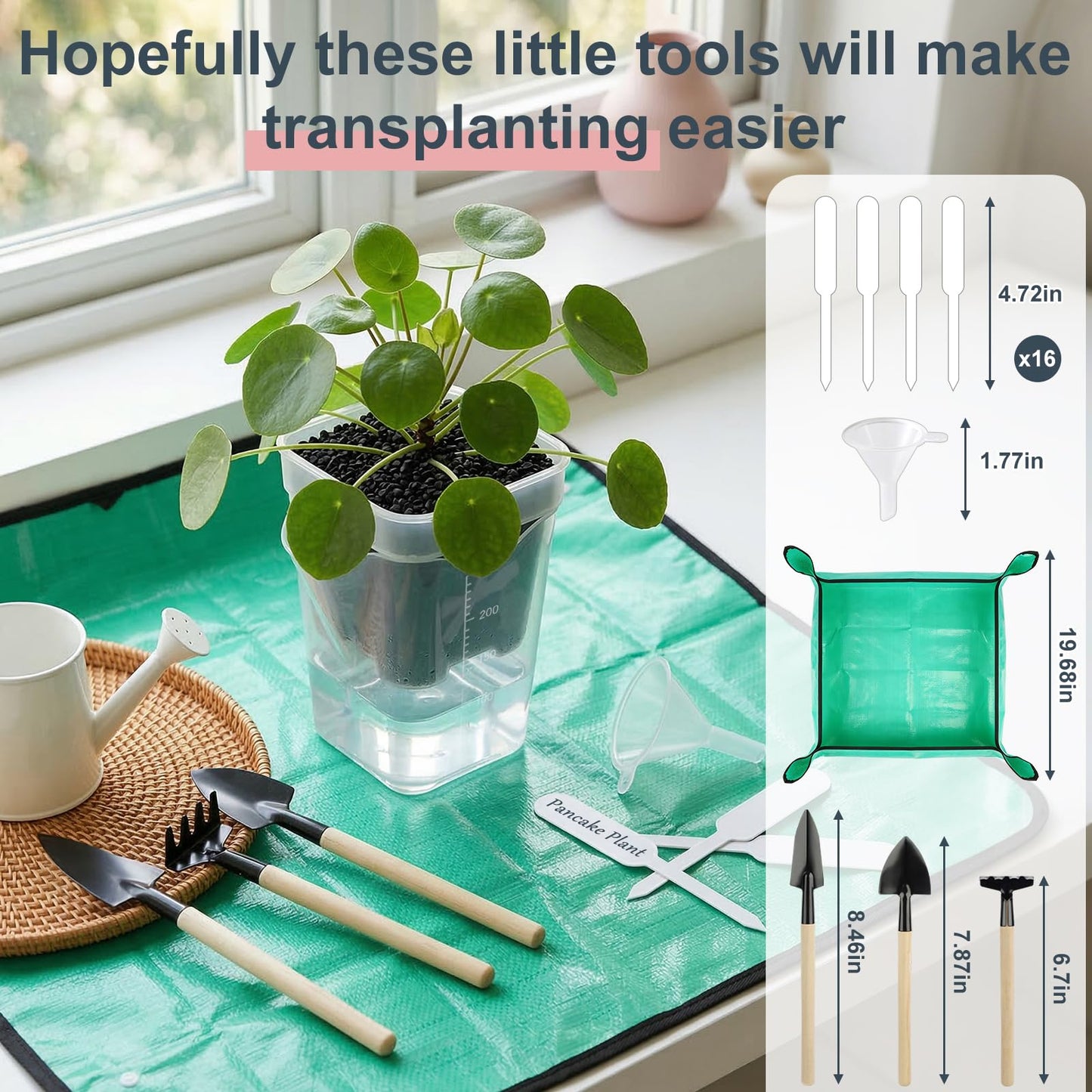TREWAVE 16 Pack 2.5" Mini Self Watering Pots for Indoor Plants, Small Clear Plastic Planters with Drainage Holes, Propagation Pots for Alocasia Corms, African Violets, and Succulents