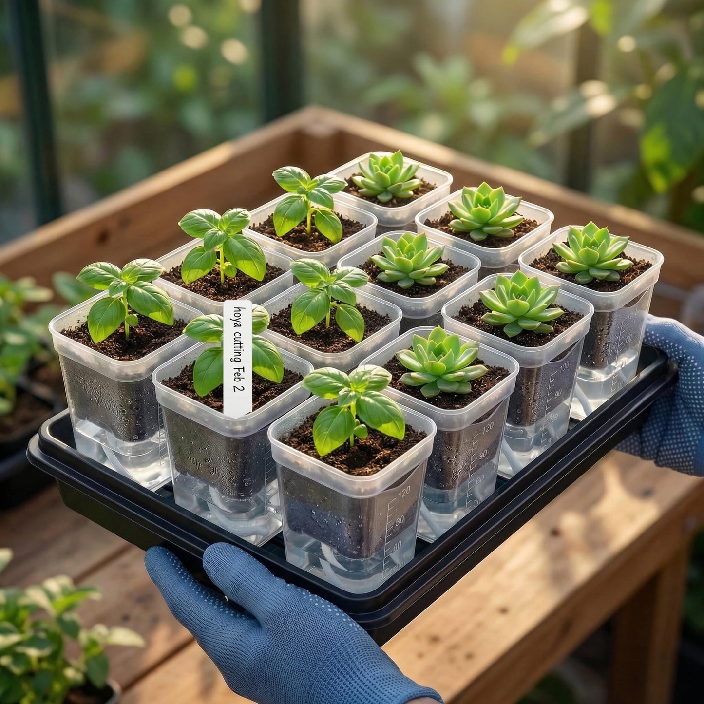 24 Pack 2" Small Self Watering Pots for Indoor Plants Mini Clear Plastic Planters with Water Level and Drainage Holes with Plant Labels and Wick Cord for Succulents, Propagation, and African Violet
