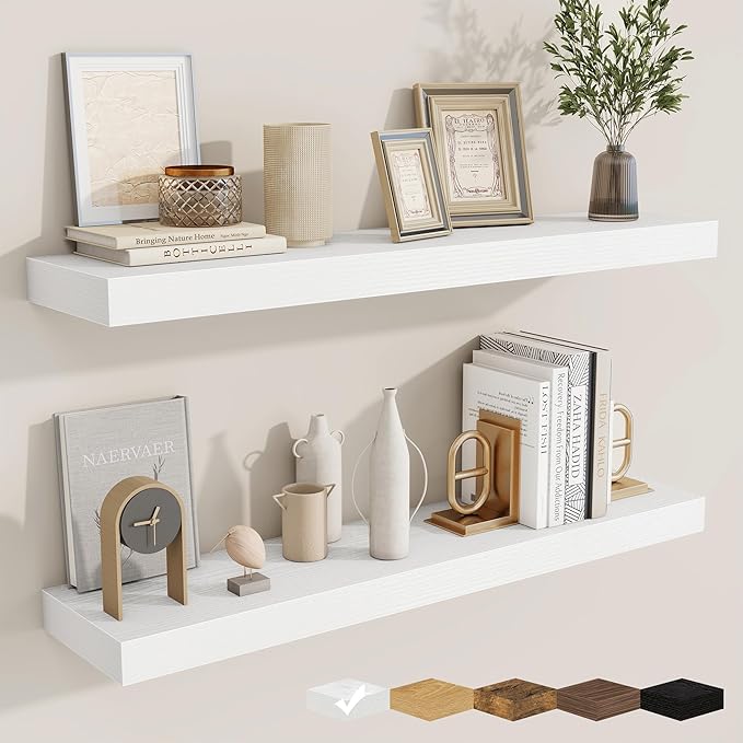 fuqing Floating Shelves for Wall, Wall Mounted Wood Floating Shelf