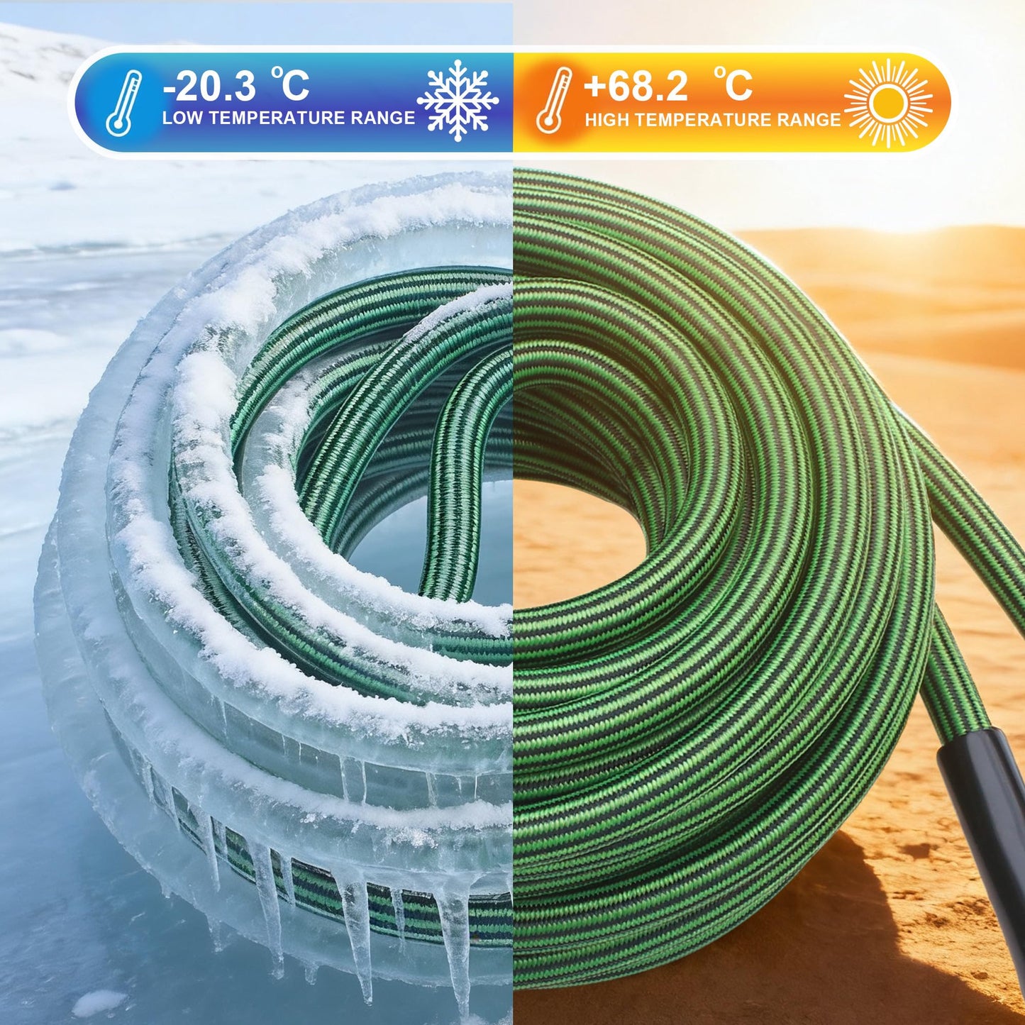 Torioweg Garden Hose 25 FT-Triple-layer pipe, Heavy Duty Water Hose with solid Aluminum Fittings, Ultra-Lightweight and Flexible, Abrasion-Resistant, Rust-Resistant,Watering and Cleaning for Outdoor