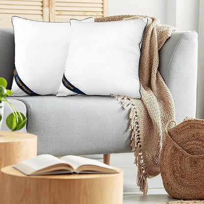 Utopia Bedding Throw Pillow Inserts (Pack of 2, White), 18 x 18 Inches Decorative Indoor Pillows for Sofa, Bed, Couch, Cushion Sham Stuffer