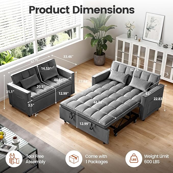 Pull Out Couch, Loveseat Sleeper Sofa Bed