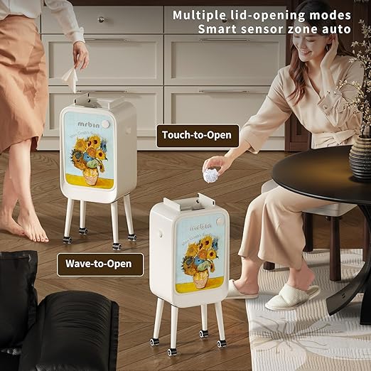 MRBIN Stainless Steel Motion Sensor Trash Can Bathroom