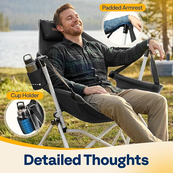 VIVOHOME Hammock Camping Chair, Portable Outdoor Swinging Rocking Chairs
