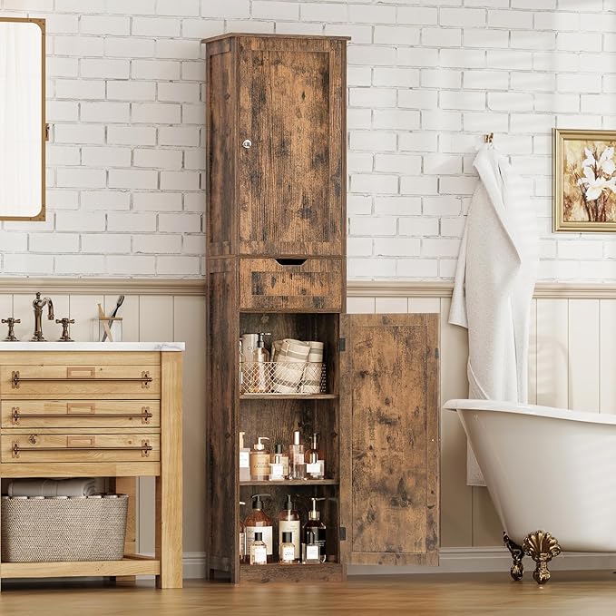 Iwell 67" Tall Storage Cabinet, Bathroom Cabinet