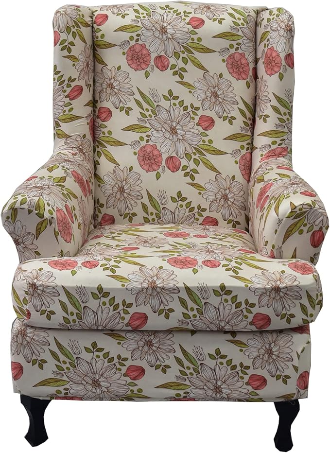 KRFOONN Wingback Chair Covers Slipcovers 2 Piece Stretch Wing Chair Covers