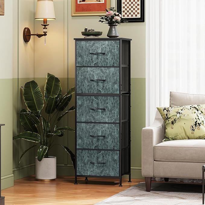 WLIVE Fabric Dresser, 5-Drawer Tall Dressers