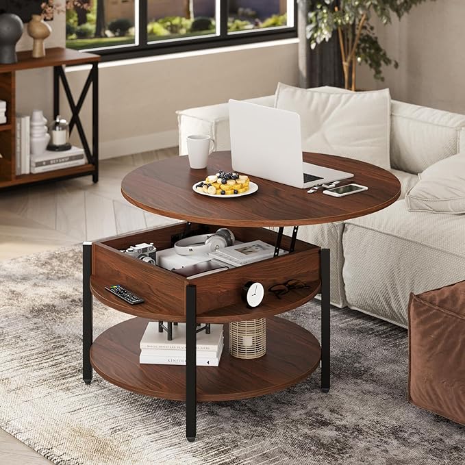 FABATO Round Lift Top Coffee Table