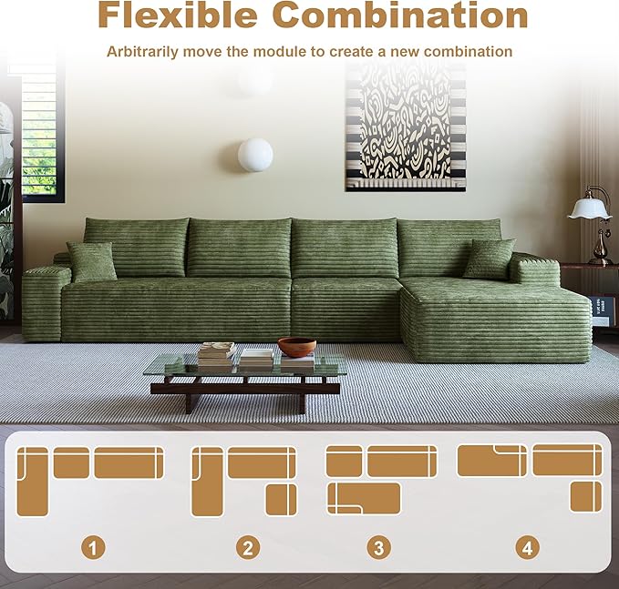 136" Sectional Couches for Living Room Cloud Couch Sofa