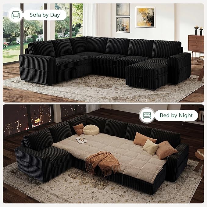 HONBAY Modular Sectional Sleeper Sofa