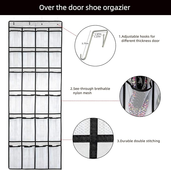 SAVERHO Hanging Shoe Organizer, Over The Door Shoe Organizer