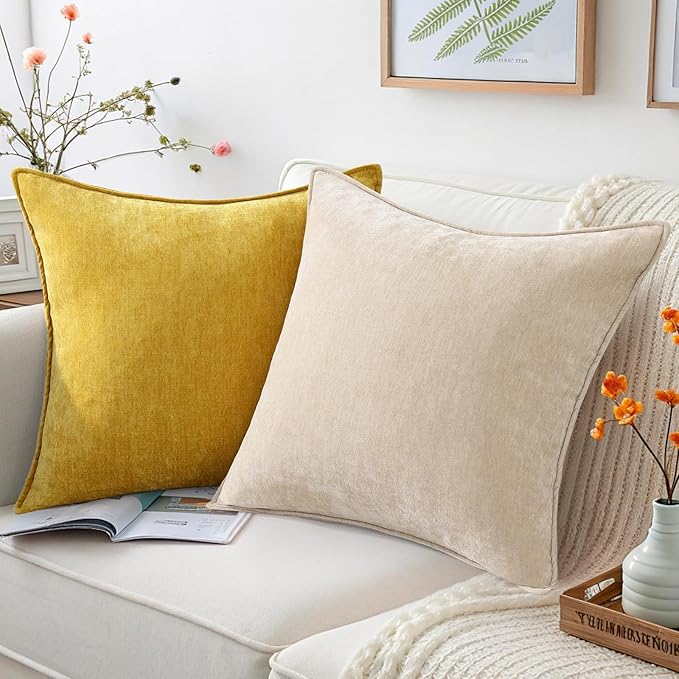 decorUhome Summer Couch Euro Sham Throw Pillow Covers 22x22 Set of 2,