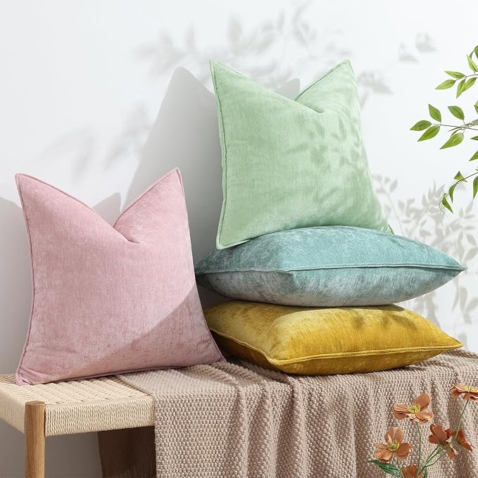 decorUhome Summer Couch Euro Sham Throw Pillow Covers 24x24 Set of 2,