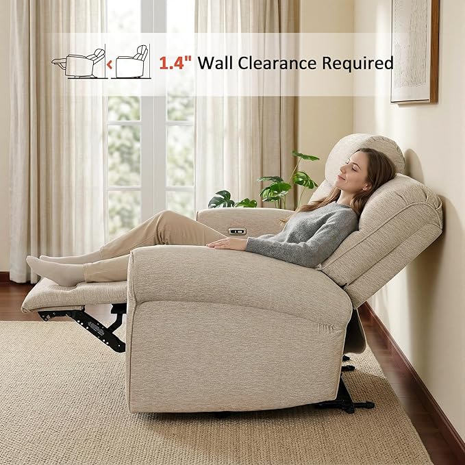 MCombo 64.6" Wall Hugger Power Loveseat Recliner Sofa