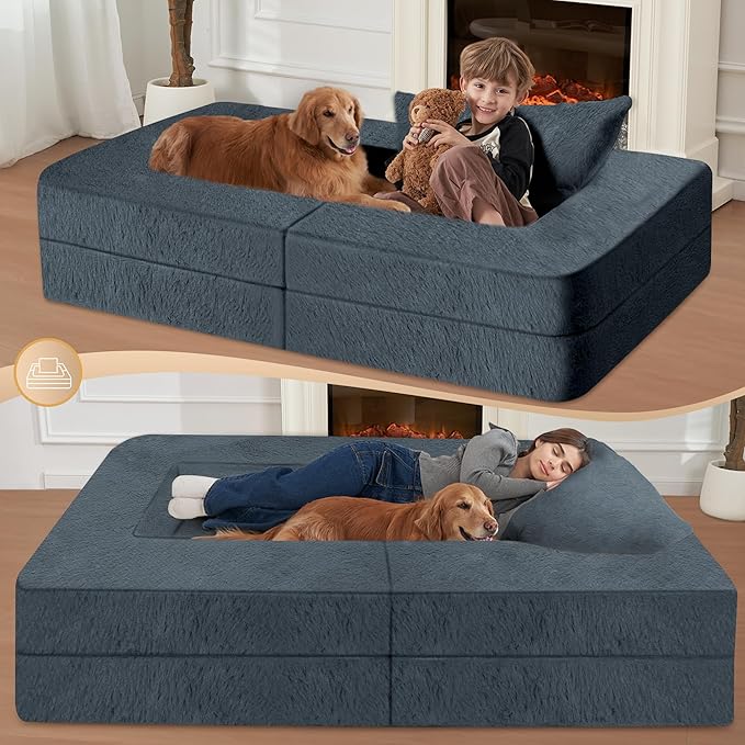 Futon Sofa Bed with Pillow, 3-in-1 Sleeper Sofa Bed with Removable Cover