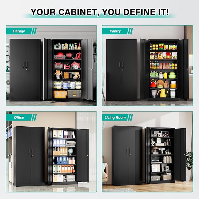 SISESOL Wide & Deep Metal Storage Cabinet