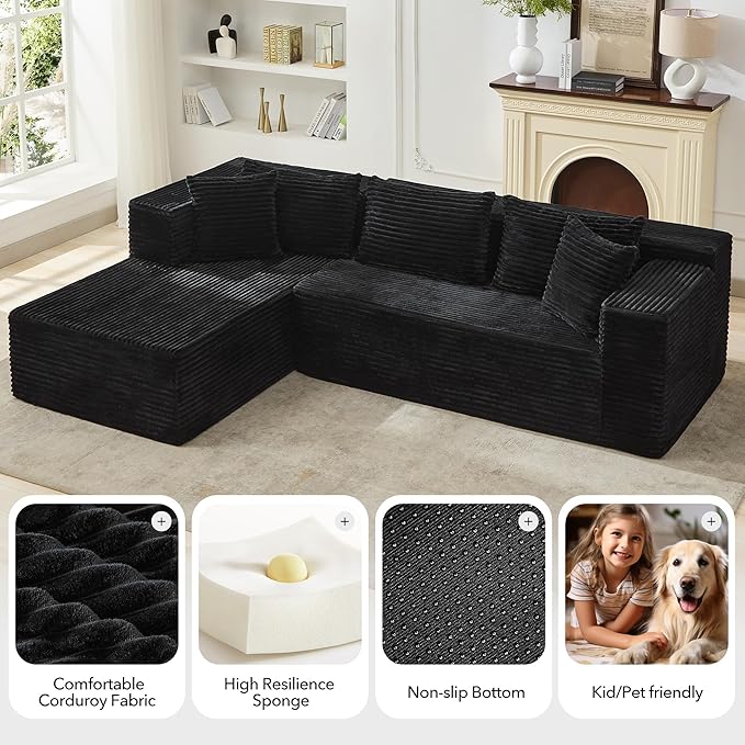 Modular Sectional Sofa Cloud Sectional Couch, Oversized Sofa Sleeper