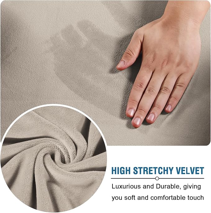 H.VERSAILTEX Rich Velvet Stretch 2 Piece Cover Chair Slipcover Sofa Cover
