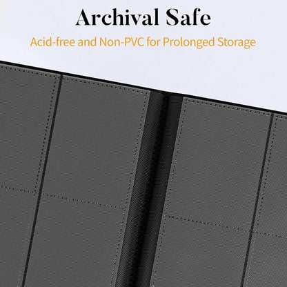 Heavy Duty Card Binder, Fabmaker 9 Pocket Trading Card Binder Holds 360 Cards, Sleek Side-Loading Card Album, Sturdy Card Collection Folder for Game Cards, Sport Cards, Yellow