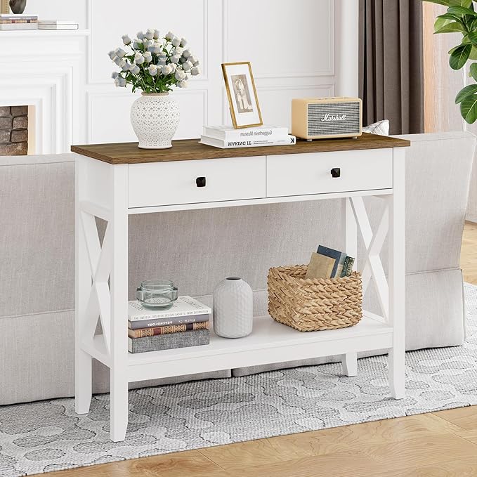 Lomojo Console Table, Sofa Table 13.8" D x 39.37" W x 31.5" HEntryway Table