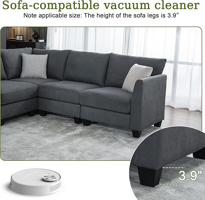 122.8" Large Sectional Couches for Living Room, 6 Seater L Shaped Modular