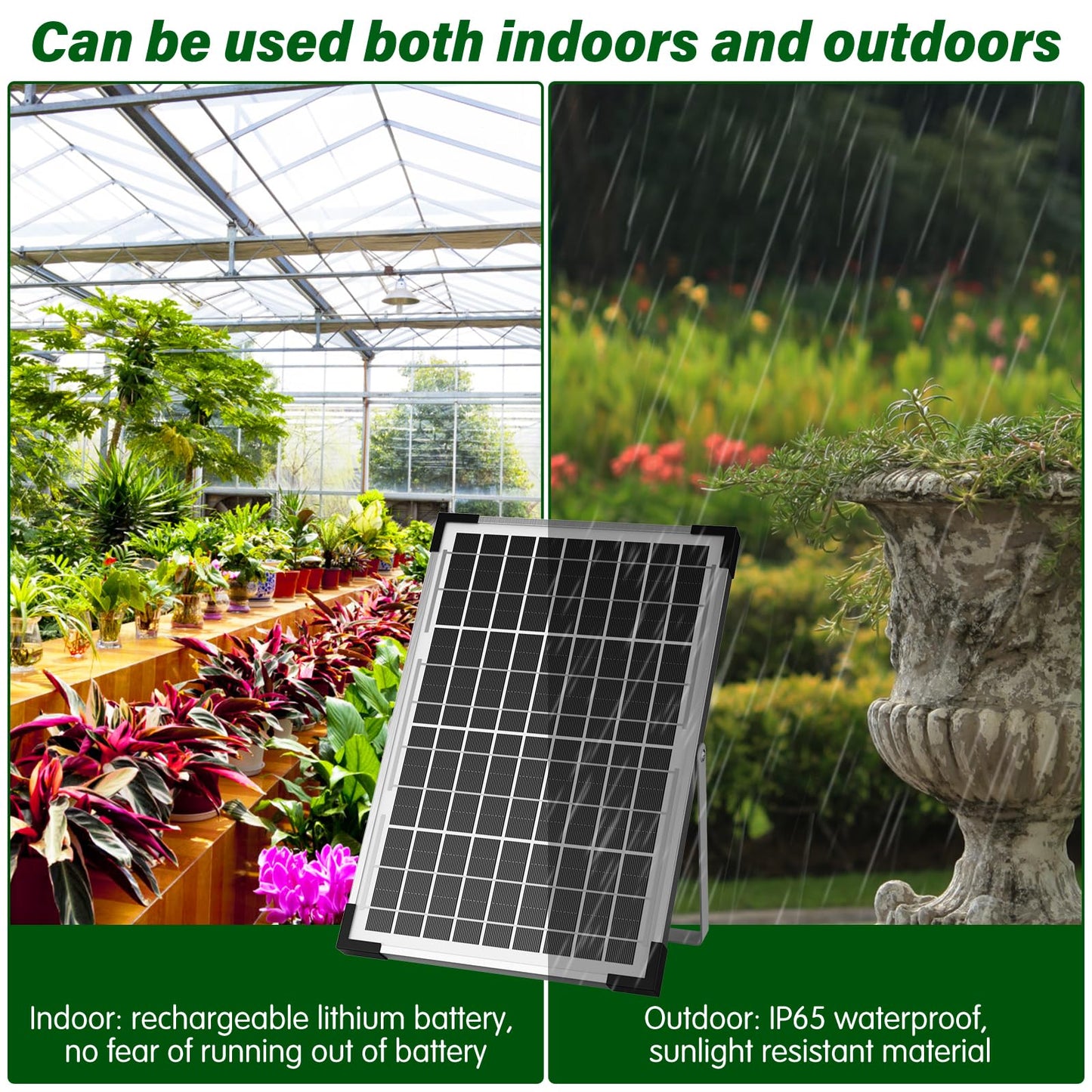 AnseTo Solar Irrigation System 10W for Automatic Plants Watering, Summer Garden Drip Irrigation Kit for Solar Garden Drip Irrigation System,Supported Irrigation System Kit for Plant Bed,Green House