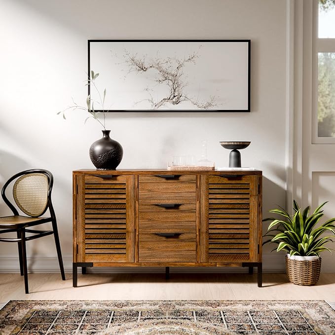 Bme Millie Premium Solid Wood Sideboard Storage Cabinet