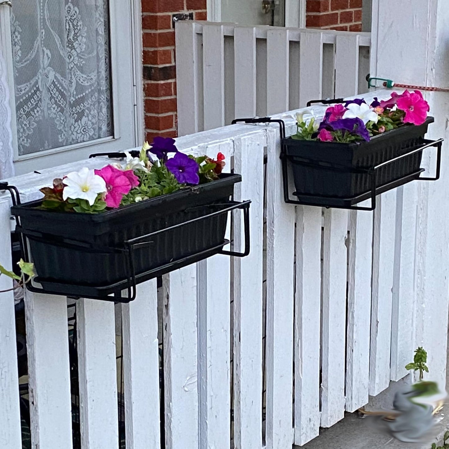 JOIKIT 17 Inches Black Plastic Planter Box, 6 Packs, Good Drainage, Indoor Outdoor Usage, for Garden, Windowsill, Patio, Balcony