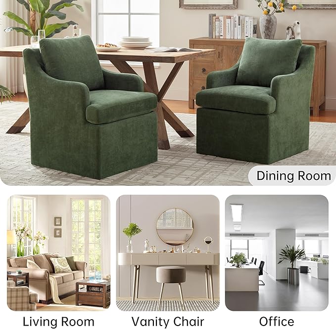 VKNOW Upholstered Dining Chairs Set of 2, Modern Kitchen Chairs Dining Room