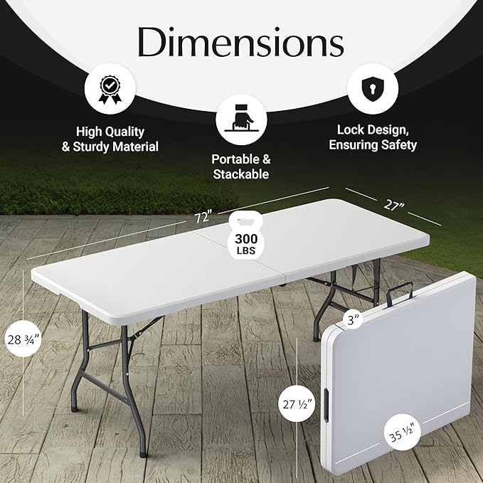 10 Pack of 6 Feet Foldable Table