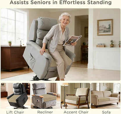 Recliner Cushions for Elderly 20x20x4 Inch Thick Large Recliner Seat Cushion with a Handle Square Non Slip Chair Pads with Washable Cover for Couch Armchair Chairs Beige