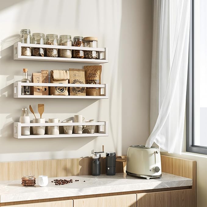 TidyCorner Upgraded Thick Floating Shelves, 24 Inch Solid Wood Bookshelf