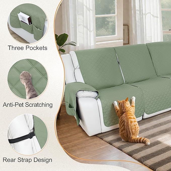 HDCAXKJ 100% Waterproof Reclining Sectional Couch Covers L Shape Recliner Sofa