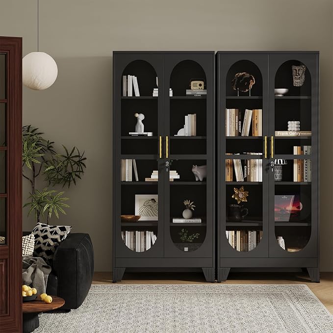 PAOFIN 71" H Locking Display Cabinet