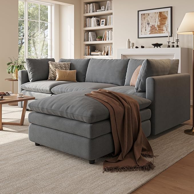 97" Cloud Couches for Living Room, 29.1" Deep Seat Modular Sectional Sofa