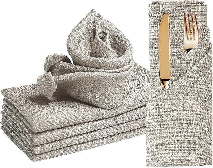BALCONY & FALCON Cloth Napkins Set of 6 Washable Linen Napkins Absorbent