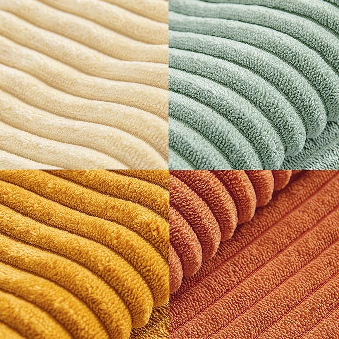 MIULEE Teal-Orange Decorative Throw Pillow Covers 20x20 Inch Set of 4 Boho