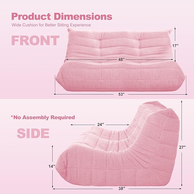 Bean Bag Loveseat Chair Big Sofa Beanbag Chair